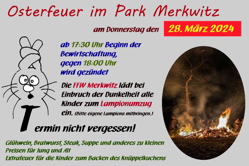 Osterfeuer der IG Merkwitz