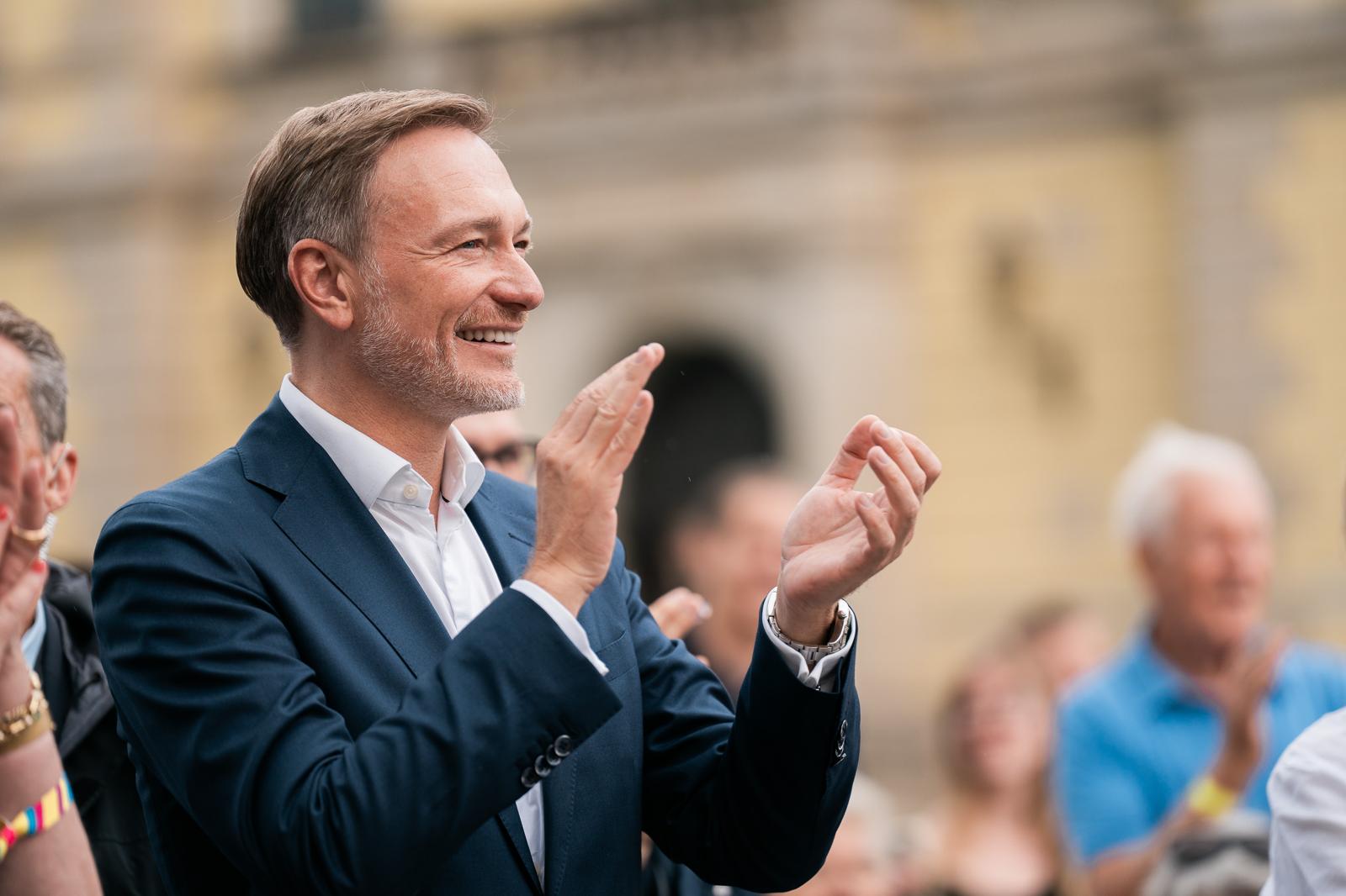 Bundesfinanzminister Christian Lindner in Taucha